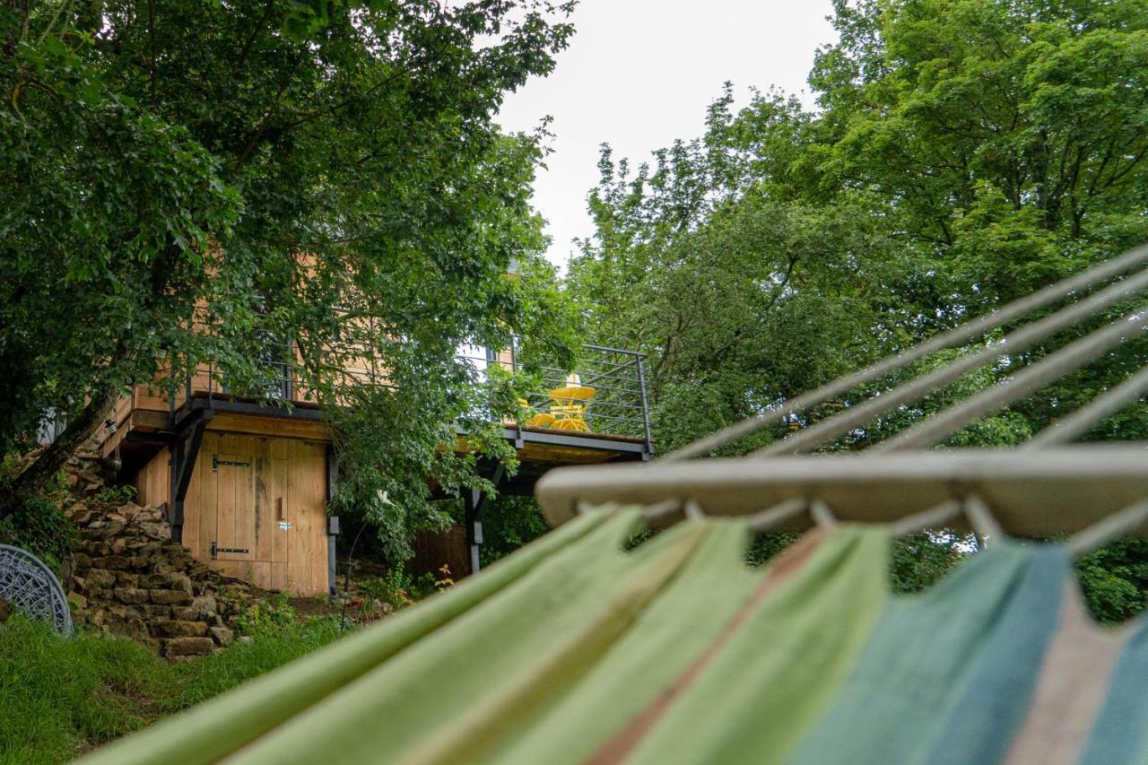 Le Moonloft Insolite Tiny-House Dans Les Arbres & 1 Seance De Sauna Pour 2 Avec Vue Panoramique Osenbach Exterior photo